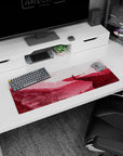 Artistic 32x12 inches mouse pad with a lone samurai and crimson tones, inspiring focus and strength in your workspace.