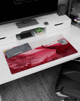 Modern 32x16 inches mouse pad showcasing a lone samurai with crimson tones, creating a bold, focused design for your desk.
