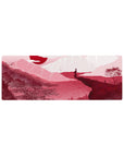 Compact 32x12 inches mouse pad featuring a lone samurai with bold crimson tones, evoking strength and calm for your workspace.