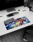 28x12 inches Mobile Suit Gundam mouse pad showing RX-78-2 Gundam vs Char’s red Zaku clash.