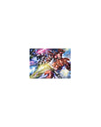 Classic anime mouse pad 14x10 inches with Gundam vs Zaku space battle, sparks, debris, cockpit vibe.