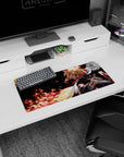 Demon Slayer mouse pad, 28x12 inches, featuring Kyōjurō Rengoku’s flame techniques and honor, ideal for adding dynamic energy to your desk.