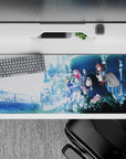 36x16 inches mouse pad with Zero Two, Ichigo, and the squad in a post-apocalyptic setting, blending overgrown ruins and soft blue hues for adventure and hope.