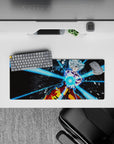 Compact yet detailed 28x12 inch mouse pad showcasing Goku's piercing energy for anime-inspired desks
