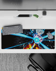 Compact 32x12 inch mouse pad highlighting Goku's dynamic energy attack for Dragon Ball fans