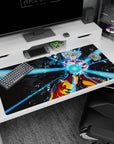Premium 40x20 inch desk pad with Ultra Instinct Goku design, perfect for inspiring focus and intensity