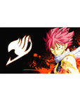 40x20 inches anime desk pad with pink-haired fire mage, black space backdrop, flames and icon detail.