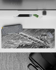 Compact 32x12 inch mouse pad showcasing Guts' raw sketch-style art for fans of Berserk and manga art
