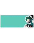 Compact Izuku Midoriya mouse pad 32x12 with bold lines and vivid palette for stylish and sleek desk decor