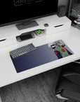 28x12 inches anime mouse pad of Kakashi glancing back as Pakkun rides his shoulder, subtle style.