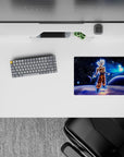 14x10 inches mouse pad featuring Goku in Ultra Instinct, perfect for bringing cosmic power and serenity to your desk setup.