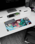 High-performance 28x12 inch mouse pad with vibrant water technique art, ideal for anime-inspired setups
