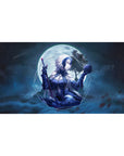 Desk pad featuring Jeanne d'Arc (Alter) from Fate/Grand Order, 40x20 inches, sitting under a full moon with a skull in hand, exuding brooding mystery.