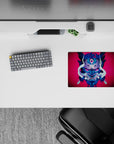 Small-sized 14x10 inch mousepad showcasing a bold Oni mask design, great for fans of intense visuals