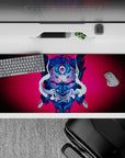 Sleek 36x16 inch desk pad featuring a bold Oni mask design, bringing intensity to your desk setup