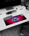 High-performance 28x12 inch mouse pad with striking Oni mask design, perfect for chaotic aesthetics