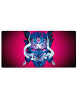 32x16 inch mouse pad featuring an intense Oni mask with vibrant colors and powerful demonic energy