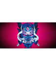 36x16 inch desk pad highlighting a vibrant Oni mask with fierce details and energetic demonic vibes
