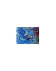 Classic anime mouse pad 14x10 inches with two armored pilots clashing in a glitchy comic city.