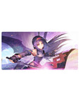 Yuuki anime mouse pad, 32x16 inches, features vibrant colors with sword slicing through a dreamy sky haze, magical and alive.