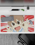 Red-and-white burst anime mouse pad 32x16 inches, bright, playful, clean print for desk joy.