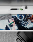 36x16 inches desk pad showcasing Nezuko Kamado in a moonlit scene, capturing her serenity and determination in a peaceful, beautiful design.