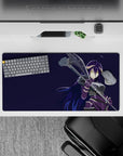 32x16 inches mouse pad with Albedo from Overlord, showcasing her powerful presence and sleek combat armor in a bold, minimalist design.