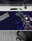 40x20 inches desk pad with Albedo from Overlord, exuding powerful elegance and combat intensity in a bold, minimalist design.