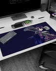 Large 40x20 inches desk pad featuring Albedo from Overlord, capturing her fierce beauty and battle readiness in a sleek, powerful design.