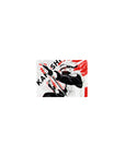 Classic anime mouse pad 14x10 inches with bold Kakashi pattern, kunai pose, and dynamic red slashes.