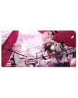 Mouse pad featuring Okita Souji and Mysterious Heroine X Alter from Fate/Grand Order, 32x16 inches, under cherry blossoms in elegant kimonos.