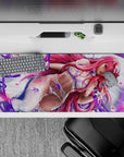 Striking 36x16 mouse pad highlights soft textures, glowing violets, and Zero Two’s captivating expression in stunning visual detail