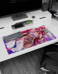 Elegant mystery design on 32x16 mouse pad brings Zero Two Lace Elegance's enchanting aesthetic to life vividly