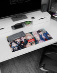 28x12 inches anime girl mouse pad showing cute waifus in hoodies, nurse details, and cap-uniform scene.