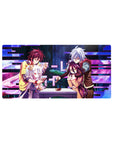 No Game No Life anime mouse pad 32x16 inches with Shiro and Sora at a card game table scene.