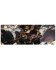 32x12 inches anime girl mouse pad with commander in black cap, gold-trim uniform, and flaring cloak.