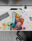40x20 inches mouse pad with Denji, Pochita, and Makima's reflection within the blade for a bold, action-packed aesthetic.