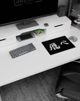 14x10 inches classic anime mouse pad featuring a hand-painted white kanji stroke on deep black, manga-panel vibe.