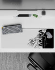 Black and white gritty sci-fi anime mouse pad 32x12 inches with bold contrast and clean poster style.