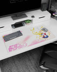 32x16 inches Sailor Moon mouse pad, arm raised in victory as petals drift by, golden twin tails shining.