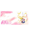 32x16 inches anime girl mouse pad with sailor outfit, twin tails, petals, and airy pink cloud background.