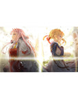 Zero Two Violet Evergarden mouse pad 40x20 featuring back-to-back heroines for bold anime crossover style