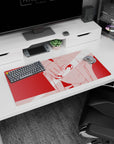 Futuristic simplicity design on 32x16 mouse pad brings Zero Two Crimson Minimalist's bold aesthetic to life vividly