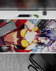 40x20 inches mouse pad with Faye Valentine, golden tones and graffiti textures, creating a sultry, electrifying Cowboy Bebop look.