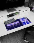 28x12 inches Mai Sakurajima 桜島 麻衣 bunny-girl pose desk mouse pad with flowing hair line art.