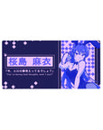 32x16 inches anime girl mouse pad with bunny-girl art, checker diamonds, tiny bunny icons, and bold text.