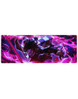 Compact 32x12 inches mouse pad featuring Tanjiro Kamado, with fiery sword energy and vivid colors, perfect for smaller desks with intense designs.