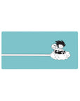 32x16 inch mouse pad featuring Goku and Krillin flying on Nimbus with minimalist Dragon Ball design