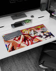 Anime mouse pad 32x16 inches featuring Rias, Irina, Asia, and Akeno from High School DxD in dynamic poses, grunge style.