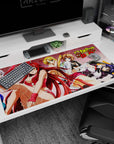 Anime desk pad 40x20 inches featuring Rias, Irina, Asia, and Akeno from High School DxD in dynamic poses.